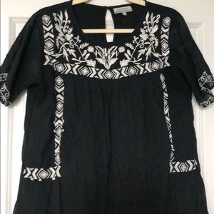 World market embroidered black dress